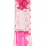 Розовый вибратор Pleaser с шишечками - 16,2 см.