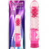 Розовый вибратор Pleaser с шишечками - 16,2 см.