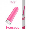 Розовая перезаряжаемая вибропуля VeDO Bam - 9,7 см.