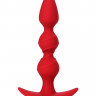 Красная силиконовая анальная втулка Trio - 16 см.