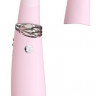 Нежно-розовый вибромассажер MIISS CC с мембранным стимулятором - 18,5 см.