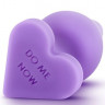 Фиолетовая анальная пробка Naughty Candy Heart Do Me Now - 8,9 см.