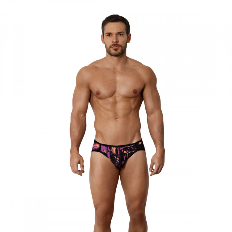 Черные принтованные трусы-джоки Natura Jockstrap