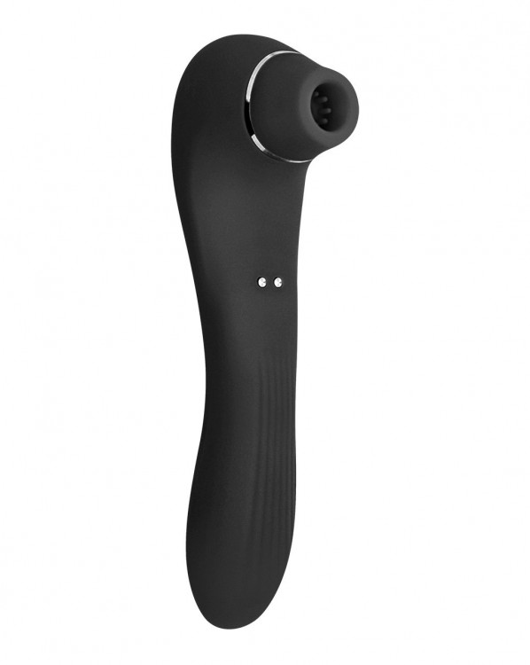 Черный стимулятор Smoooch Clitoral Suction   Vibration - 18,6 см.