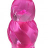 Розовая витая анальная пробка с вибропулькой - 15 см.