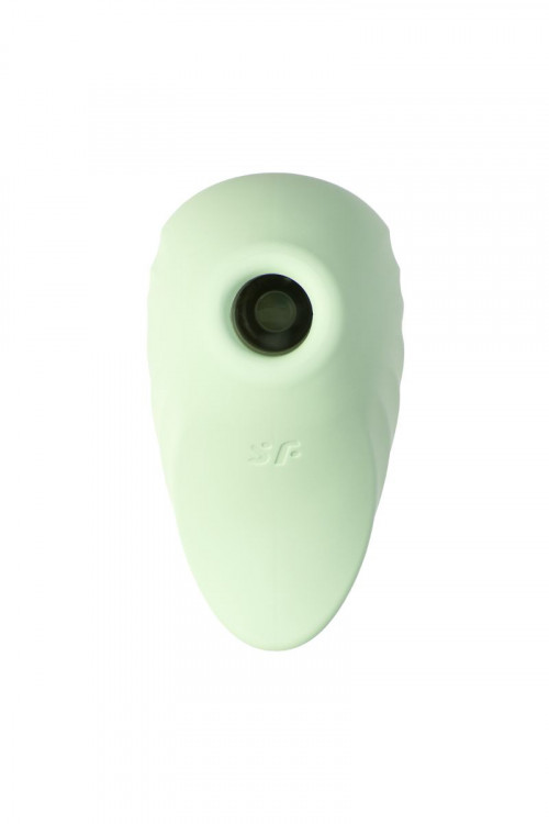 Салатовый вакуум-волновой стимулятор клитора Satisfyer Pearl Diver