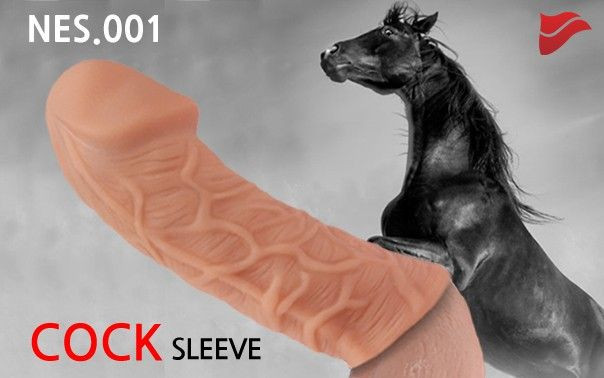 Телесная насадка с венками Extreme Sleeve 001 M-size - 14,7 см.