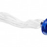 Синяя анальная пробка-плеть Tail с белыми хвостами