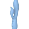 Голубой вибратор-кролик из силикона Isida - 21 см.