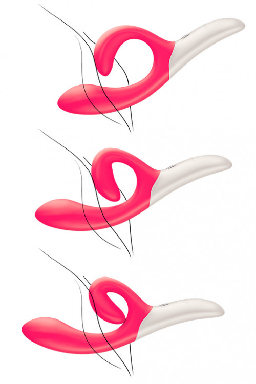 Розовый вибромассажёр с клиторальным отростком We Vibe Nova Pink - 21,5 см.