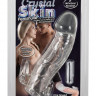 Насадка на пенис с клиторальным вибростимулятором Crystal Skin