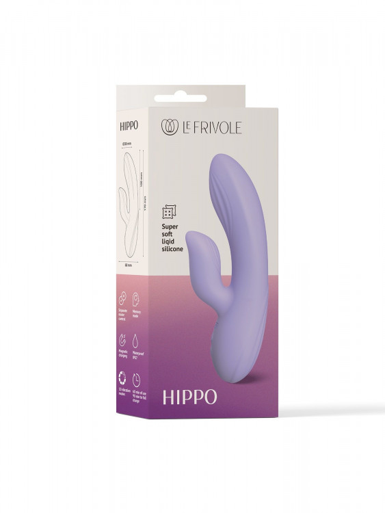 Сиреневый вибратор-кролик Hippo - 17 см.