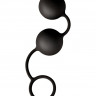 Черные анальные шарики Blaze с шнурком