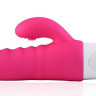 Ярко-розовый стимулятор-кролик Punch G - 23,7 см.