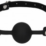 Черный кляп-шарик Silicone Ball Gag with Adjustable Bonded Leather Straps