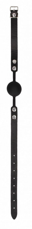 Черный кляп-шарик Silicone Ball Gag with Adjustable Bonded Leather Straps