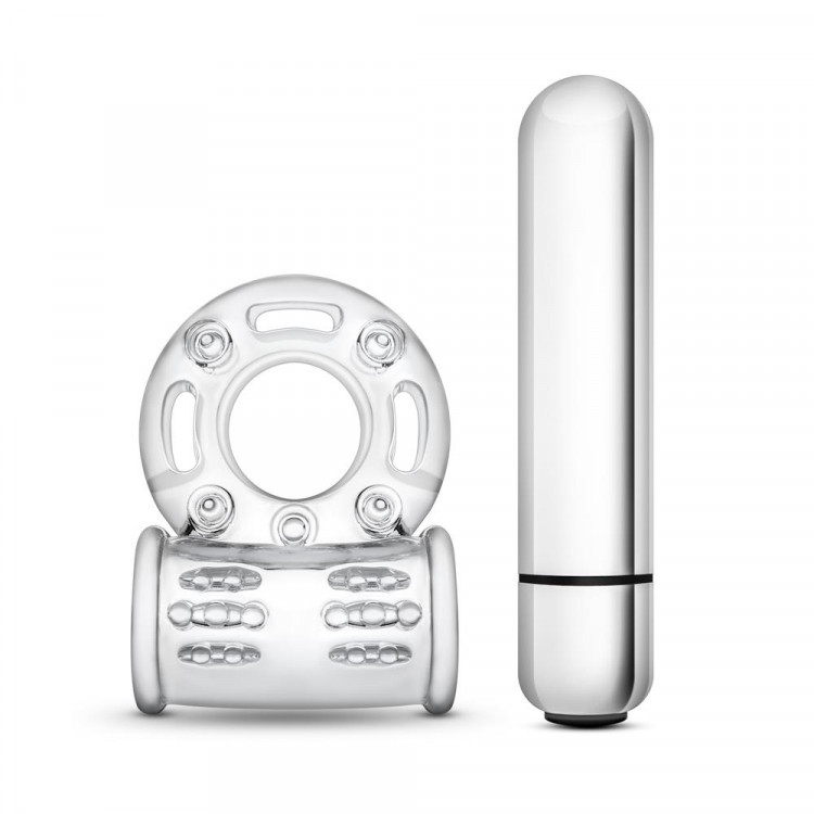 Прозрачное эрекционное виброкольцо 10 Function Vibrating Mega Bull Ring