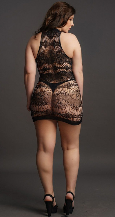 Мини-платье с кружевным рисунком Criss Cross Neck Mini Dress