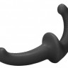 Черный безремневой страпон Silicone Strapless Strapon Черный безремневой страпон Silicone Strapless Strapon