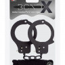 Чёрные наручники из листового металла в комплекте с веревкой BONDX METAL CUFFS LOVE ROPE SET