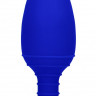 Синяя анальная пробка Glow с вибрацией и подогревом - 12 см.