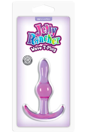 Фиолетовая анальная пробка Jelly Rancher T-Plug Wave - 9,7 см.