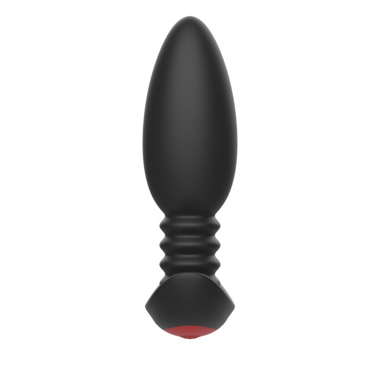 Черная анальная вибропробка Anal Vibrator с пультом ДУ - 13,5 см.