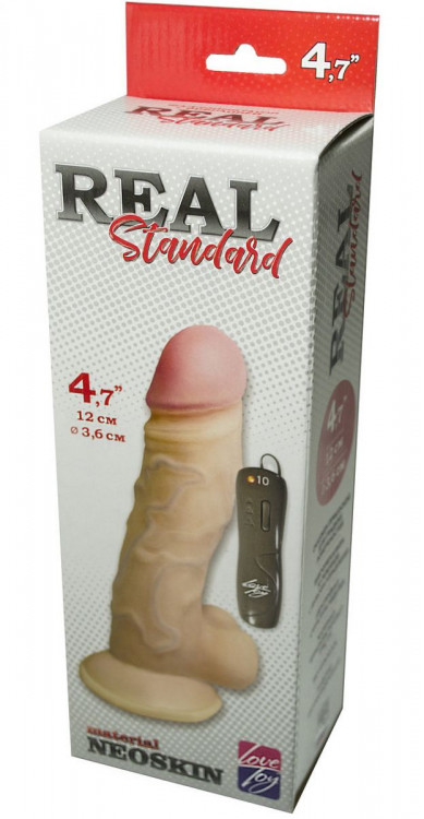 Телесный вибратор из неоскин REAL Standard - 12 см.