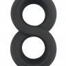 Черное двойное эрекционное кольцо Ultra Soft Platinum Cure Silicone Cockring