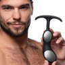 Черный массажер простаты с утяжелителями Premium Silicone Weighted Prostate Plug Large - 18,8 см.