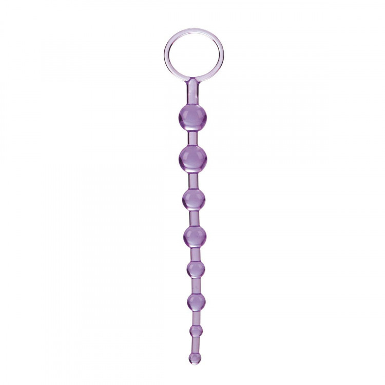 Фиолетовая анальная цепочка First Time Love Beads - 21 см.