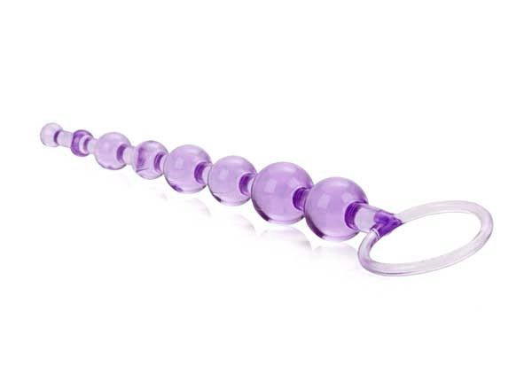 Фиолетовая анальная цепочка First Time Love Beads - 21 см.