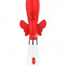 Красный вибратор-кролик Alexios - 21 см.