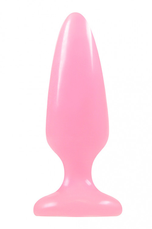 Розовая, светящаяся в темноте анальная пробка Firefly Pleasure Plug Medium Pink - 12,7 см.