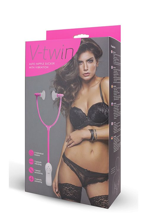 Вакуумный массажёр для сосков V TWIN AUTO NIPPLE SUCKER WITH VIBRATION