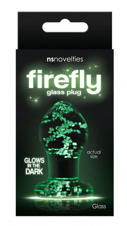 Прозрачная, светящаяся в темноте анальная пробка  Glass Plug Small - 6,3 см.