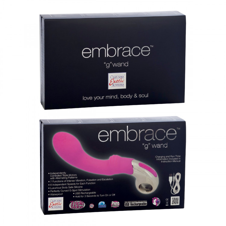 Розовый вибратор Embrace G-wand - 21 см. 