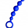 Малая анальная цепочка Joyballs Wave синего цвета - 17,5 см.