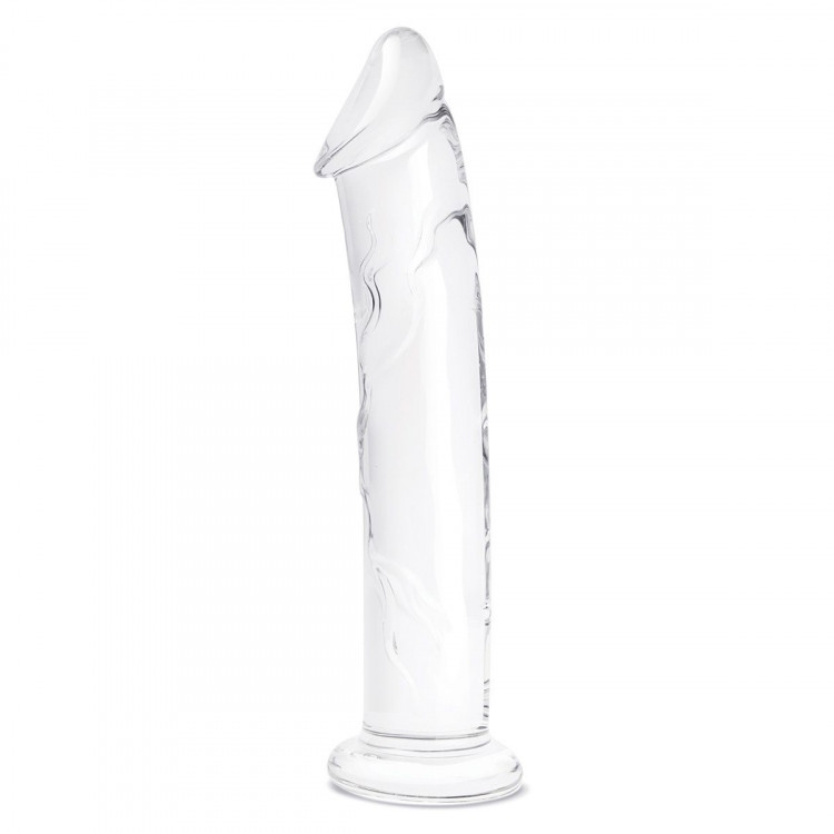 Большой стеклянный стимулятор 12’’ Glass Dildo With Veins   Flat Base - 28 см.