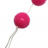 Розовые вагинальные шарики с шипами на шнурке