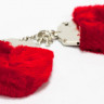 Меховые красные наручники Original Furry Cuffs