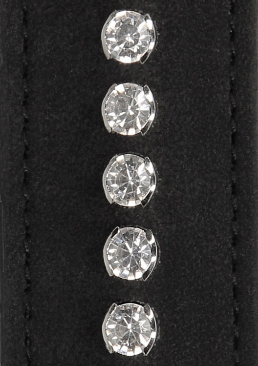Черная гладкая шлепалка Diamond Studded Paddle - 30,5 см.
