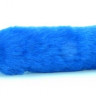 Лаковый стек с синей меховой ручкой - 64 см.