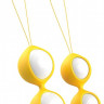 Бело-желтые вагинальные шарики Bfit Classic