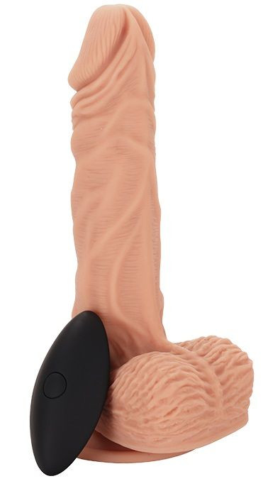Телесный ротатор-реалистик SUPER REALISTIC COCK WITH BALLS - 22 см.