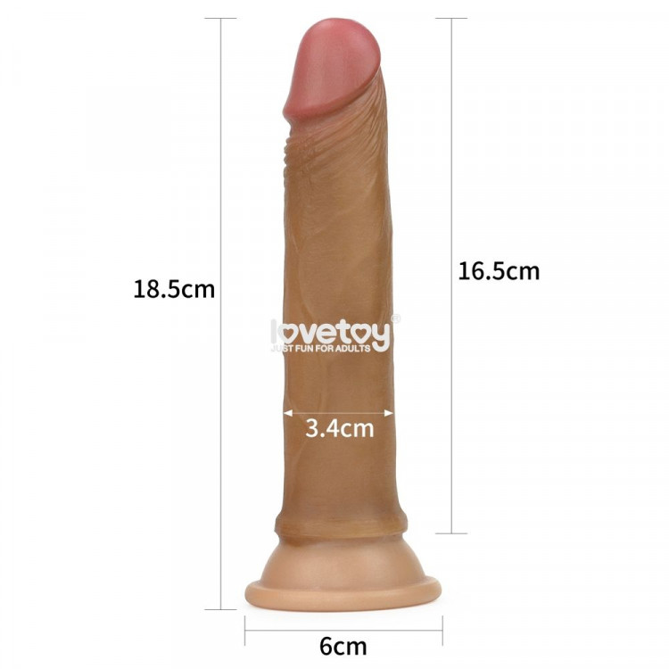 Фаллоимитатор 7 Dual layered Platinum Silicone Cock - 18,5 см.