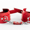 Красные наручники из натуральной кожи
