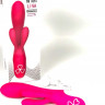 Ярко-розовый вибратор-кролик Lena - 20,5 см.