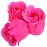 Розовые мыльные розы в шкатулке-сердце  С любовью  - 3 шт.