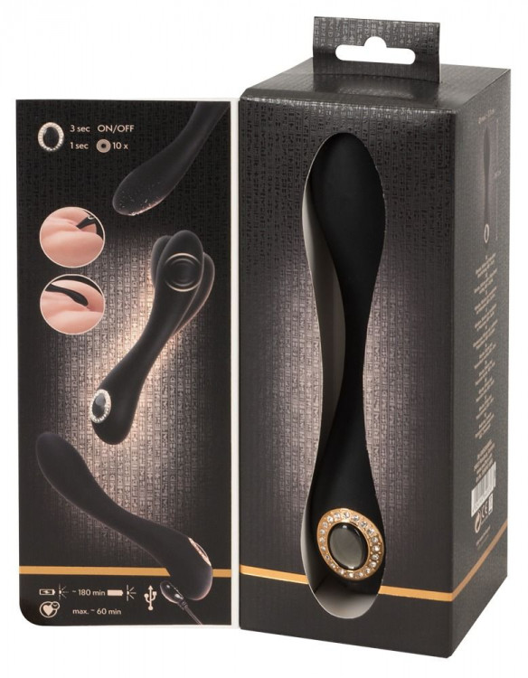Черный элегантный вибратор Cleopatra G-Spot Vibrator - 19,7 см.